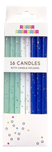 Load image into Gallery viewer, Blue Tones Gold Glitter 16 Candle Set
