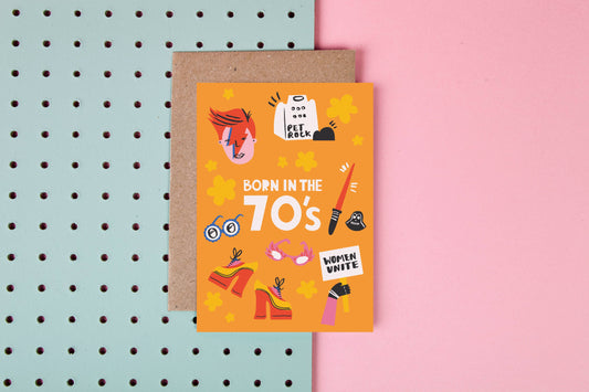 Born in the 70s - Birthday Card - 1970 - Nostalgic Age Card