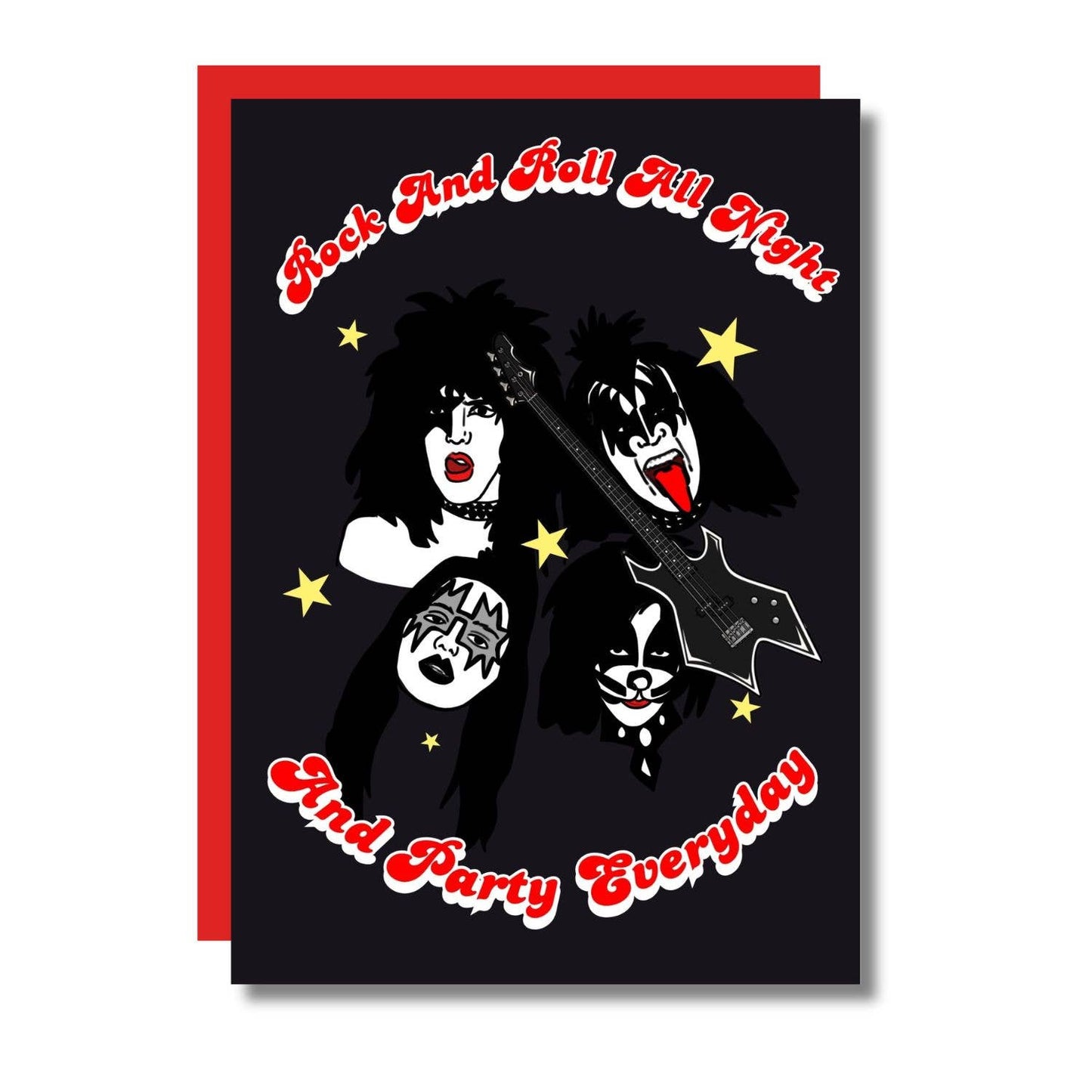 Rock And Roll All Day Happy Birthday Band Card