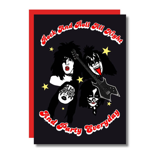 Rock And Roll All Day Happy Birthday Band Card