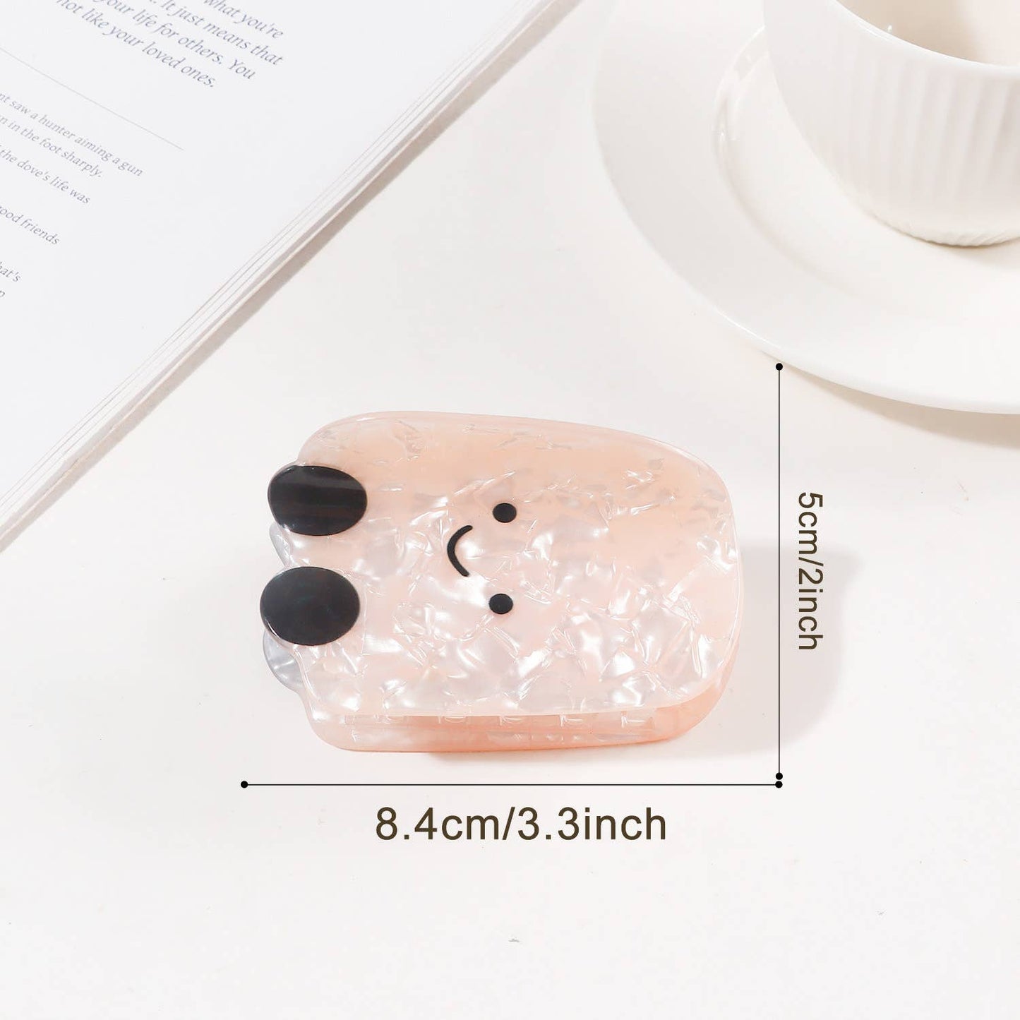 Cartoon Fun Emoji Design Bread & Heart Hair Clip