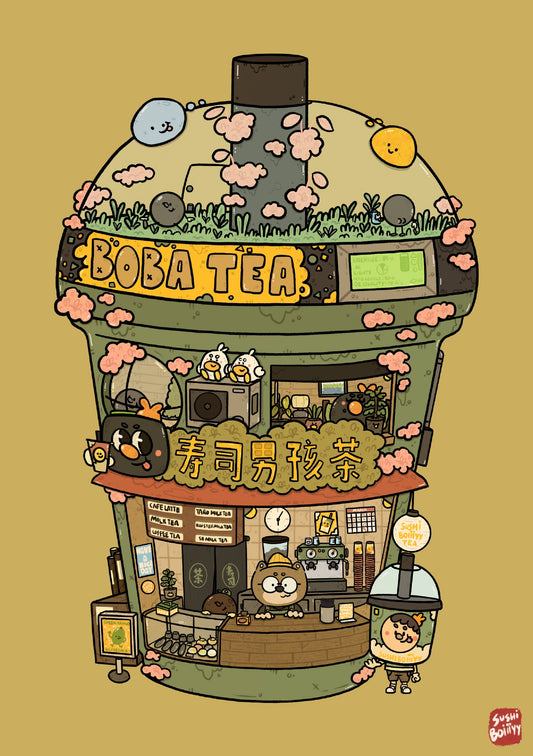 Boba Tea Postcard