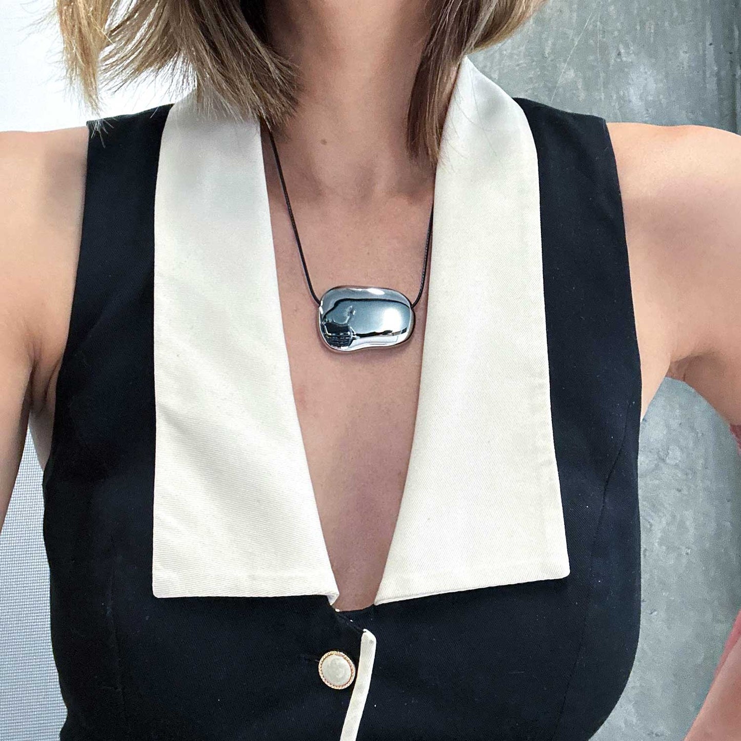 Linda Cord Vegan Leather Necklace