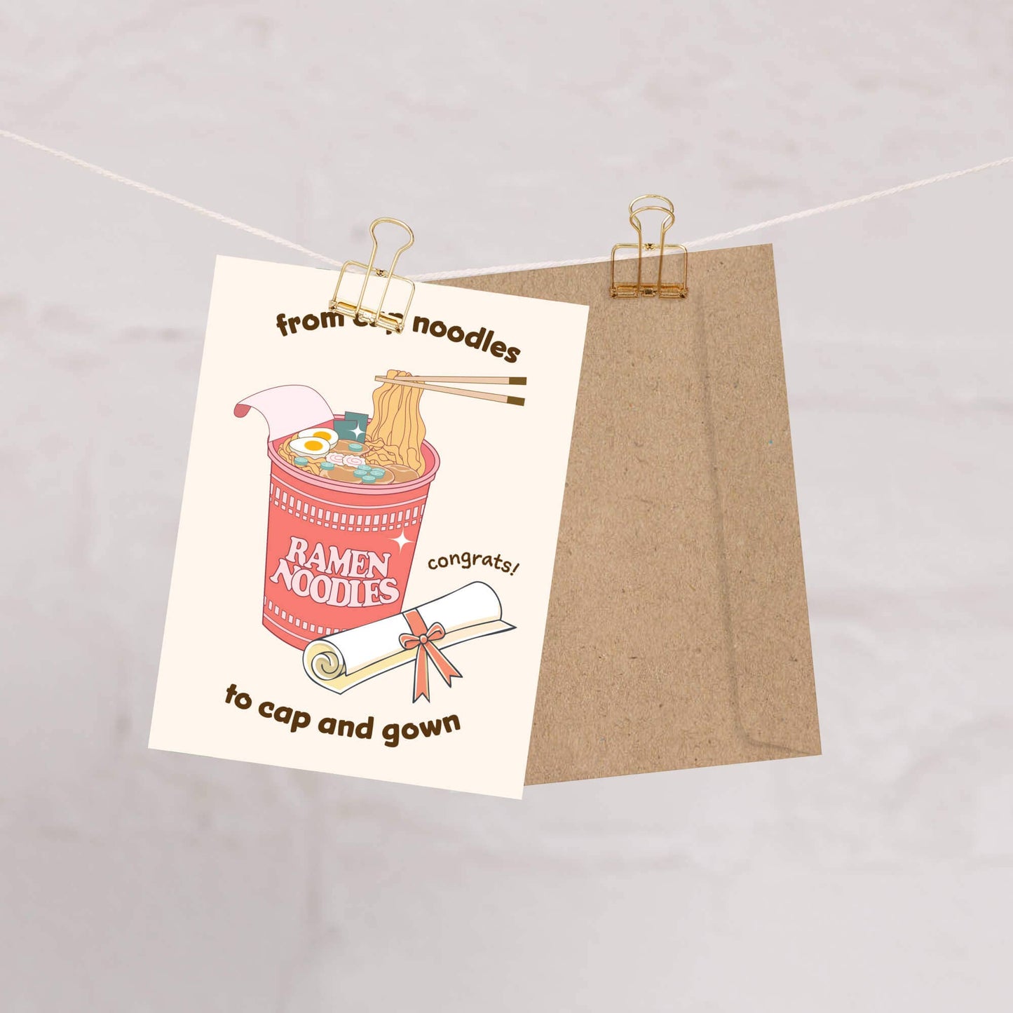 Ramen Graduation Card | Funny Instant Noodles Cup Congrats