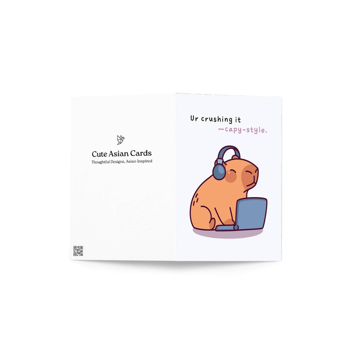 Crushing It Capybara Support Cards | Cute Animal Encouragement Get Well Friends