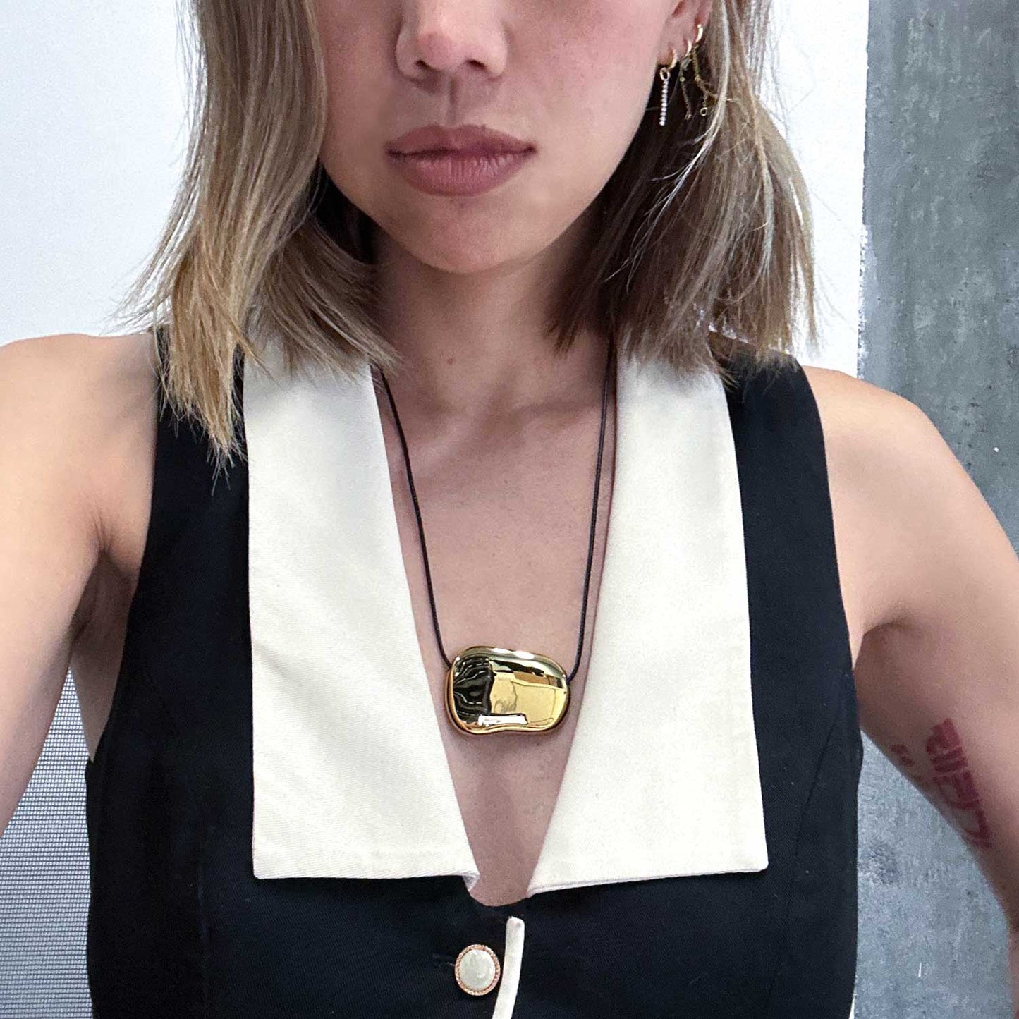 Linda Cord Vegan Leather Necklace