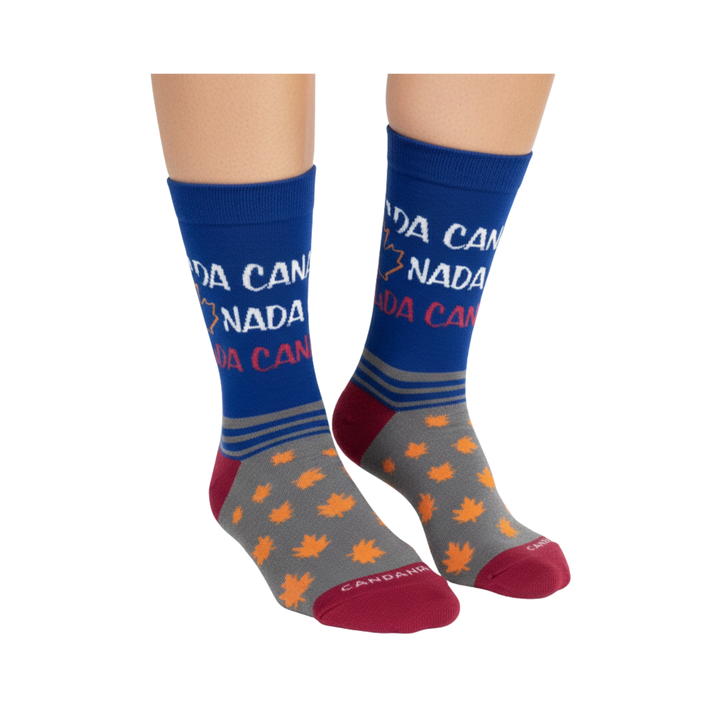 Canada Maple Leaf Crew Socks, Colorful Canadian Flag Graphic Travel Souvenir