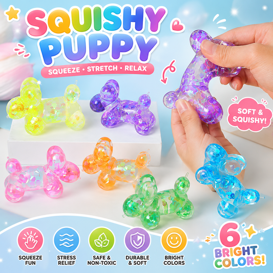 Sequin Balloon Dog Slow Rising Squishy Toy