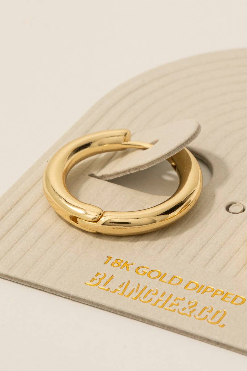 Gold Dipped Tube Hinge Hoop Earrings