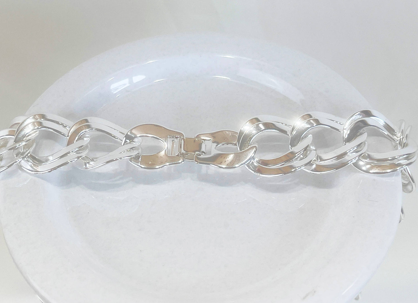 Harper silver chunky chain necklace, large chain necklace