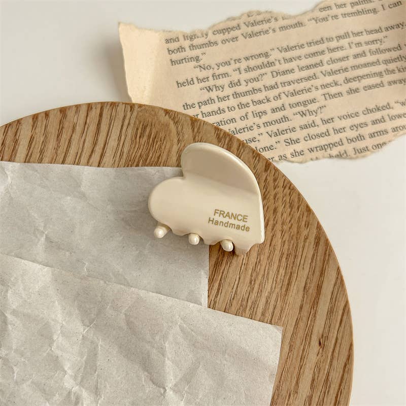 Chic Heart-Shaped Small Acetate Hair Claw Clips