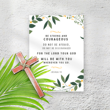 Load image into Gallery viewer, Religious Bible Quote Greeting Card (Strong and Couragesous)
