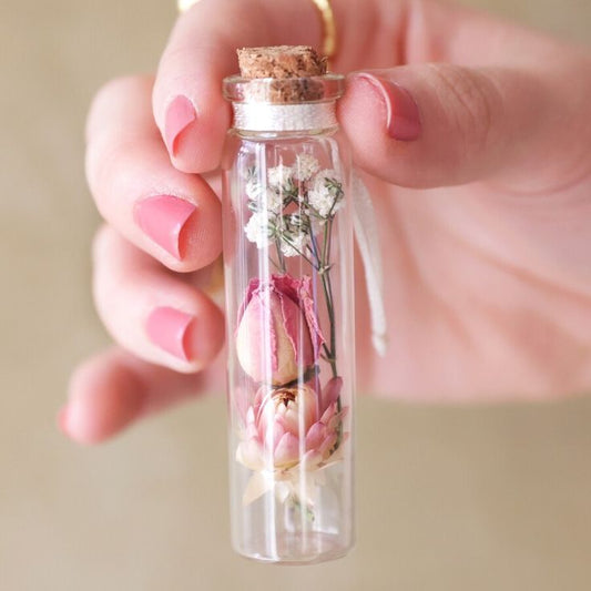 Dried flower in glass tube