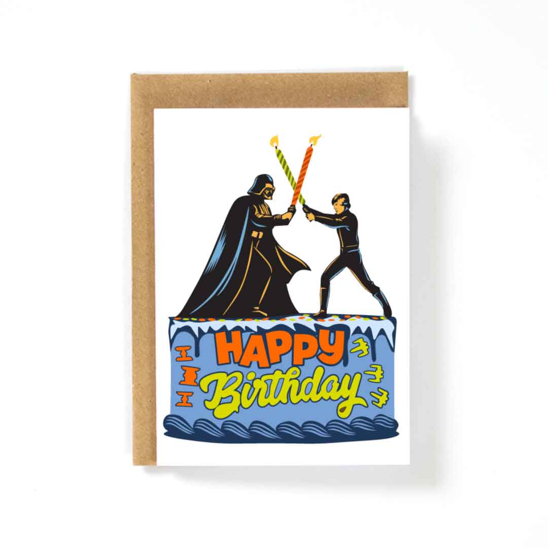 Jedi Battle Birthday Cake Card
