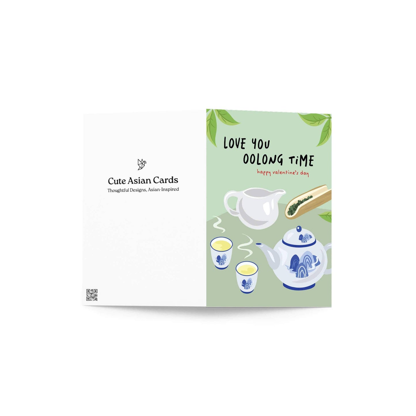 Love You Oolong Time Valentine's Day Card | Chinese Teapot