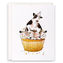 Load image into Gallery viewer, Cupcake Cow - Funny Birthday Card
