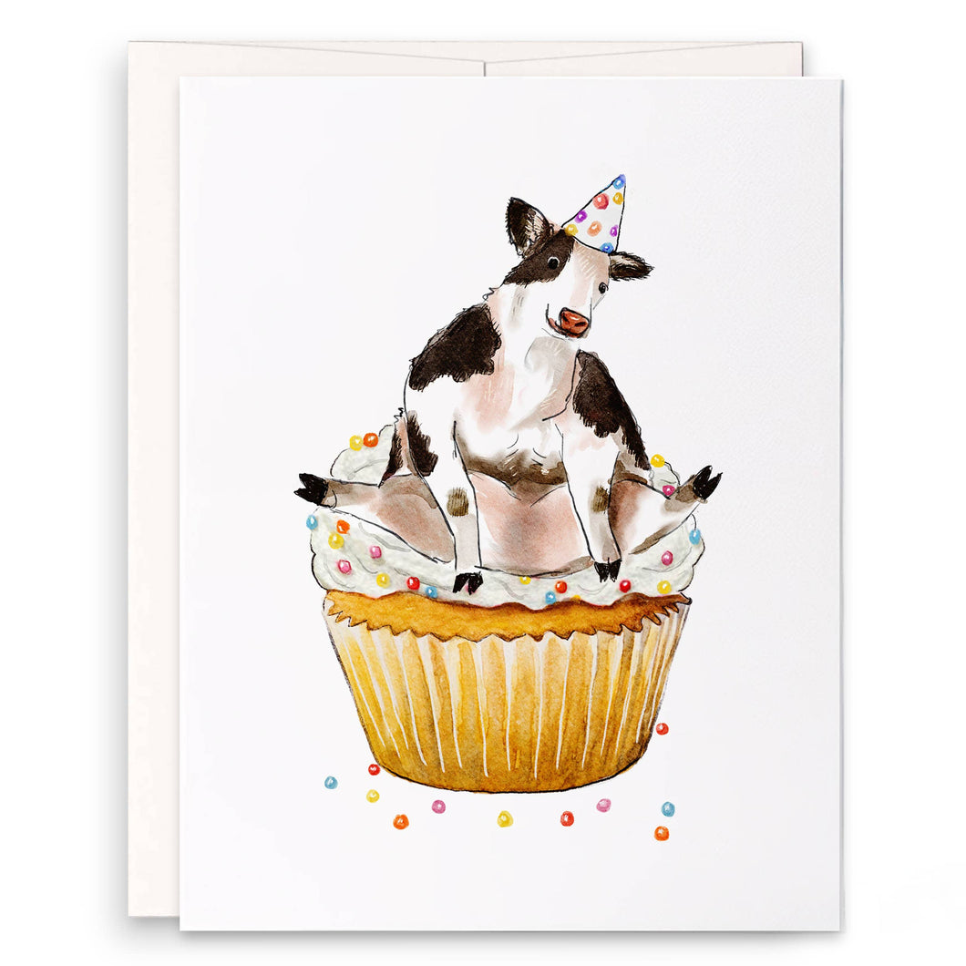 Cupcake Cow - Funny Birthday Card