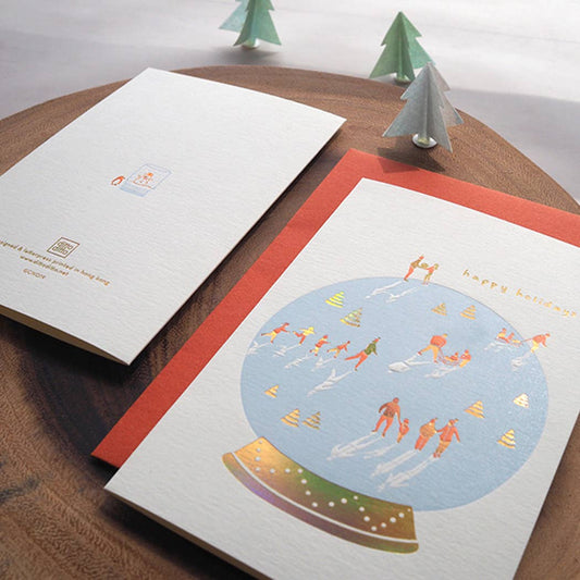 Letterpress christmas card : christmas globe