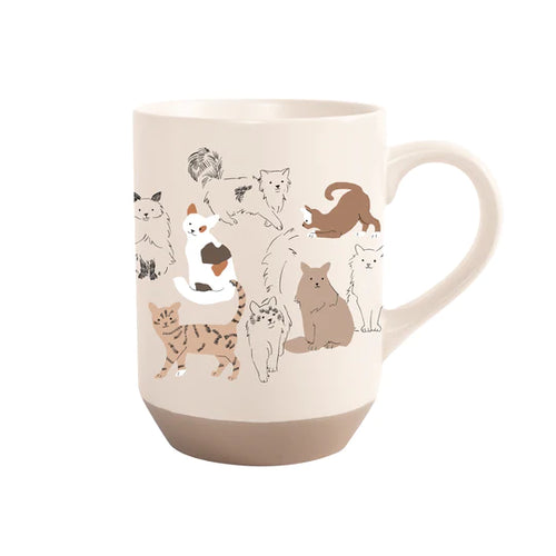 NEW YORK PENCIL CATS STONEWARE MUG Mug 12oz - Front & Company: Gift Store