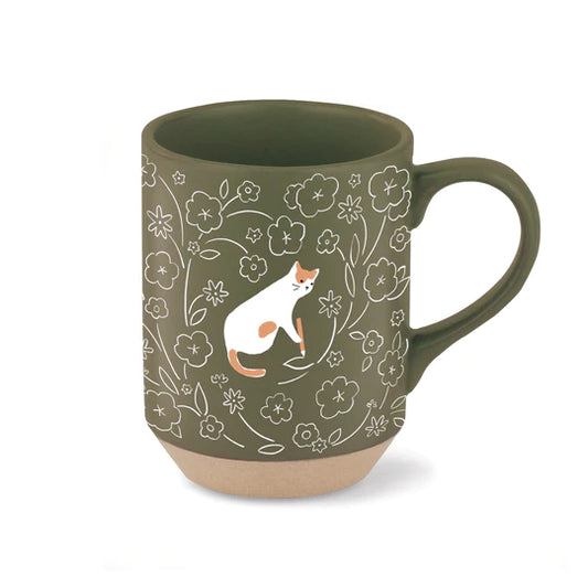 CAT DRAWING STONEWARE MUG