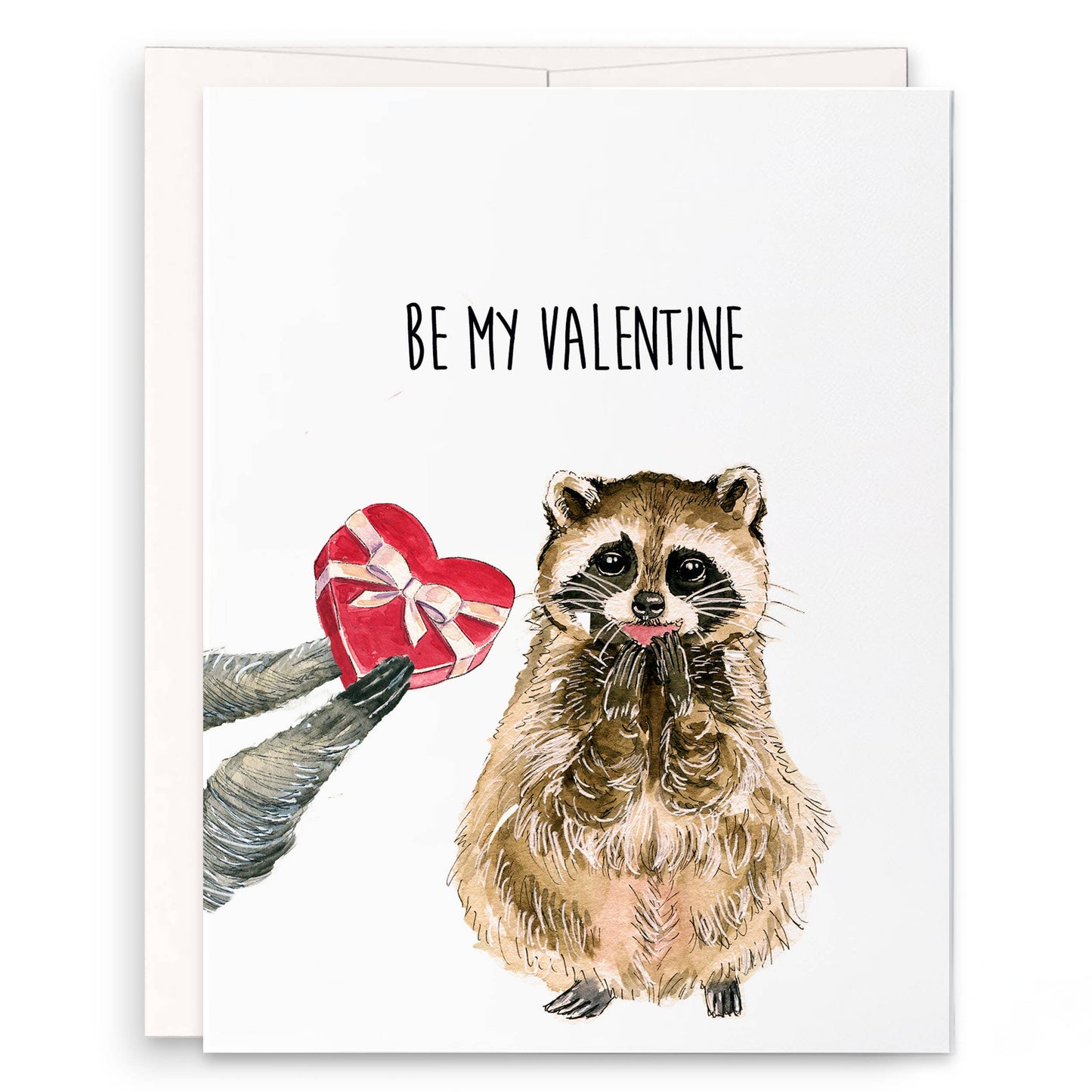 Be My Valentine Raccoon Love - Funny Valentines Day Card