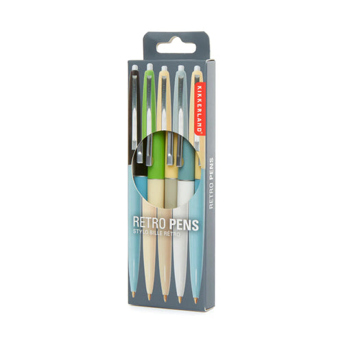 Retro Pens Set Of 5 - Front & Company: Gift Store