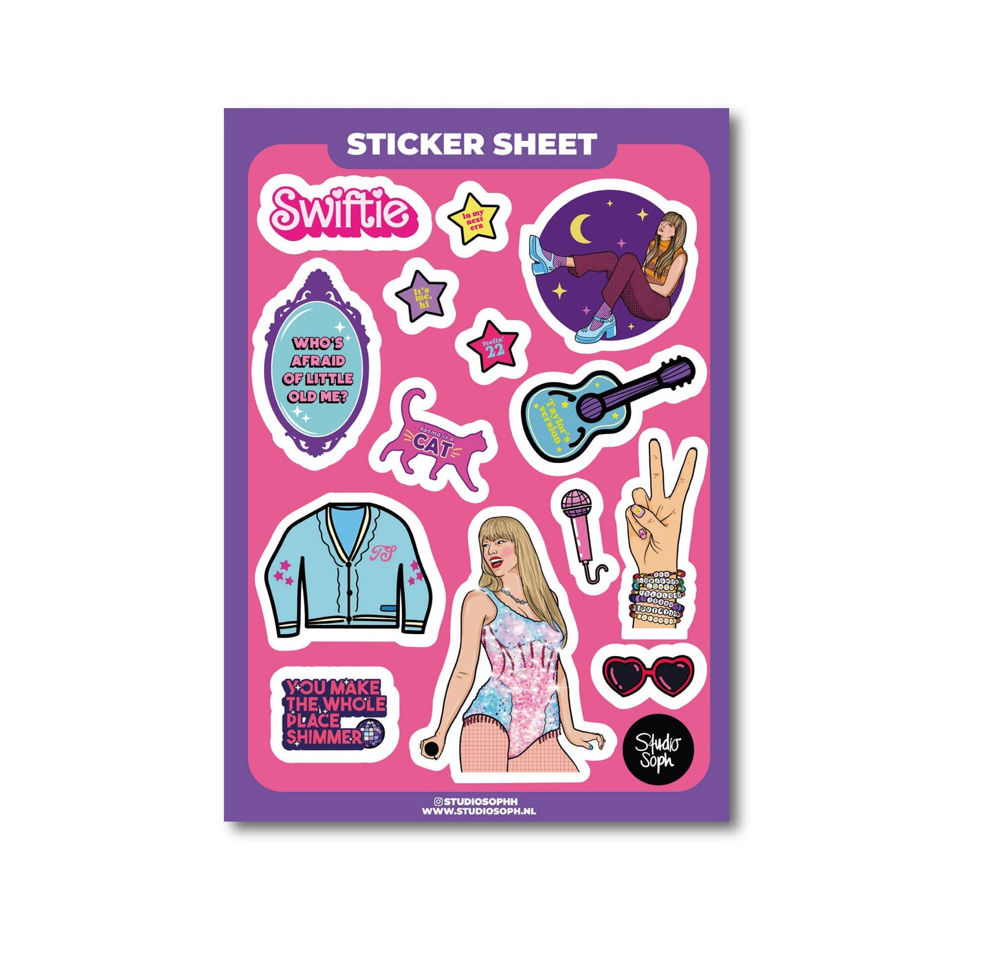 Taylor Shimmer A5 Sticker Sheet