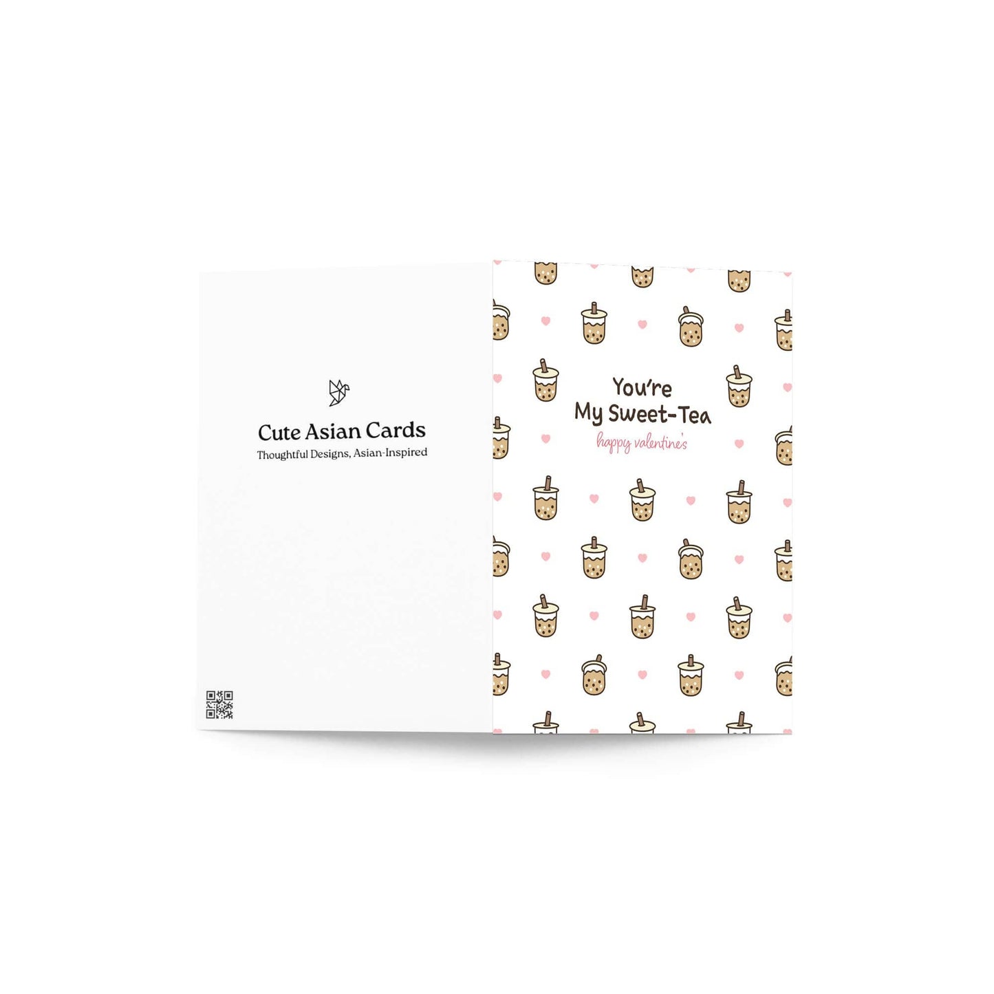 My Sweet-Tea Valentine's Card | Boba Milk Tea Pattern