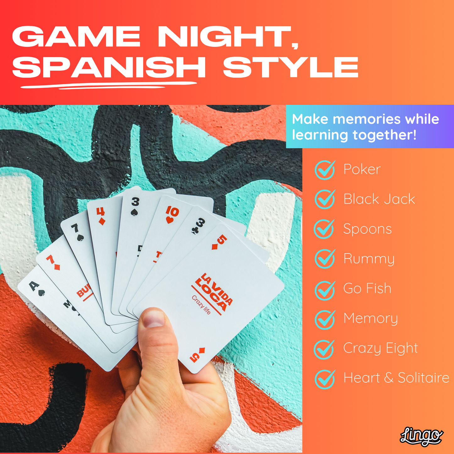 Spanish Travel Playing Cards in Tin Travel Case