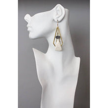 Load image into Gallery viewer, YSME43 ArtDeco rhinestone and white stone earrings
