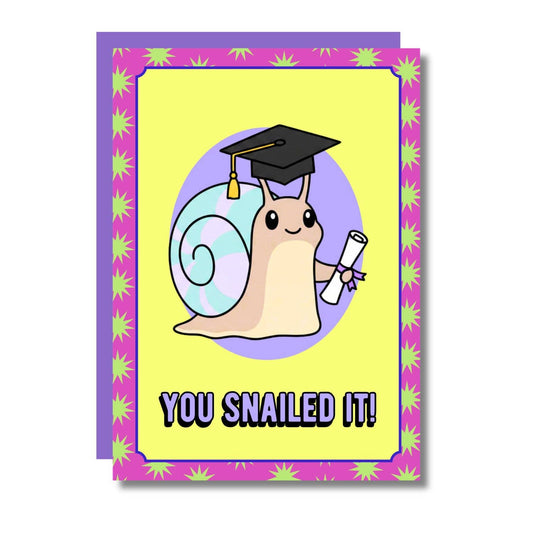You Snailed It! Funny Snail Graduation Card