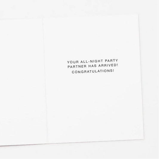 Up All Night New Baby Greeting Card