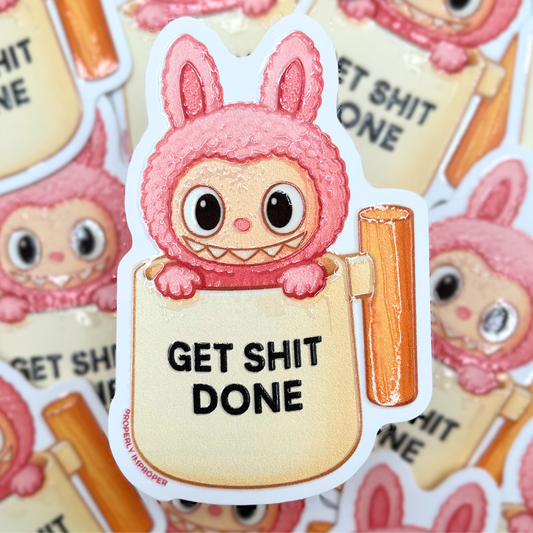 Raised Waterproof Sticker Monster in Mug