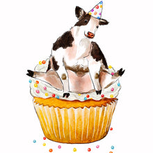 Load image into Gallery viewer, Cupcake Cow - Funny Birthday Card
