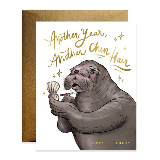 Chin Hair Birthday Card