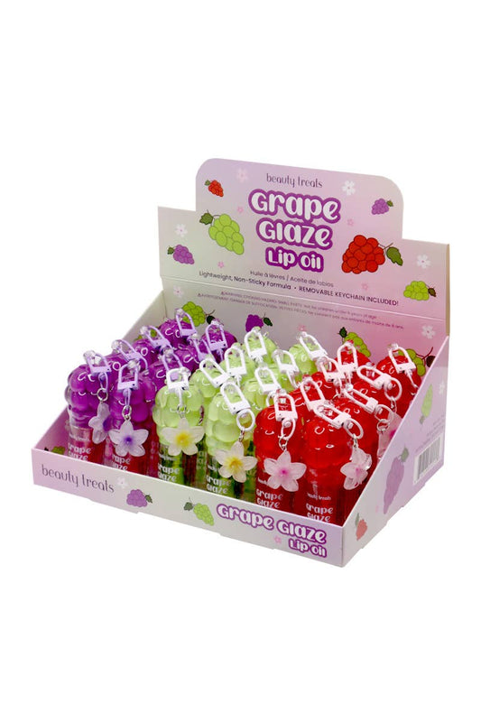Beauty Treats 542 Grape Glaze Lip Oil with Flower Charm