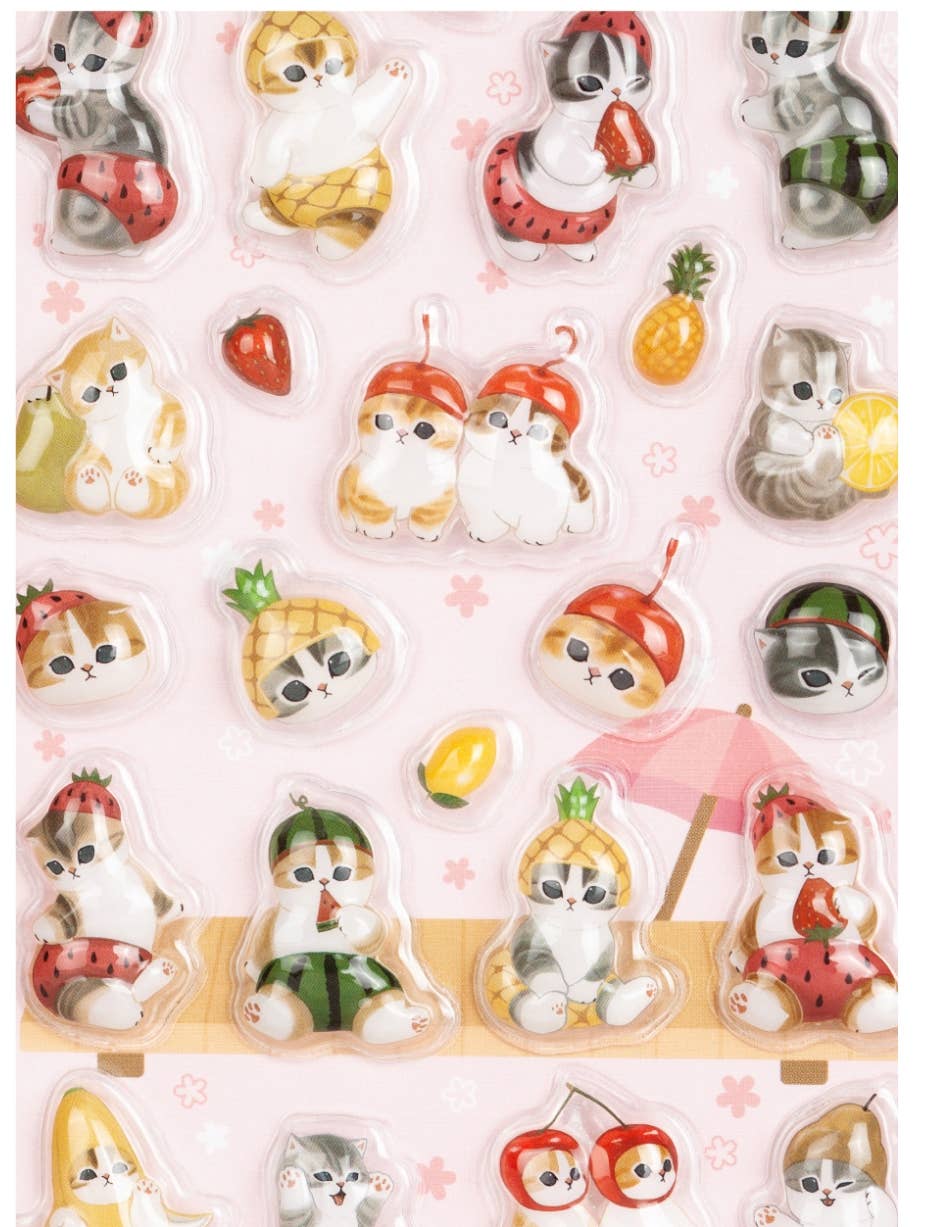 Mofusand Candy Deco Sticker - Puffy 3D Cat Sticker Collection