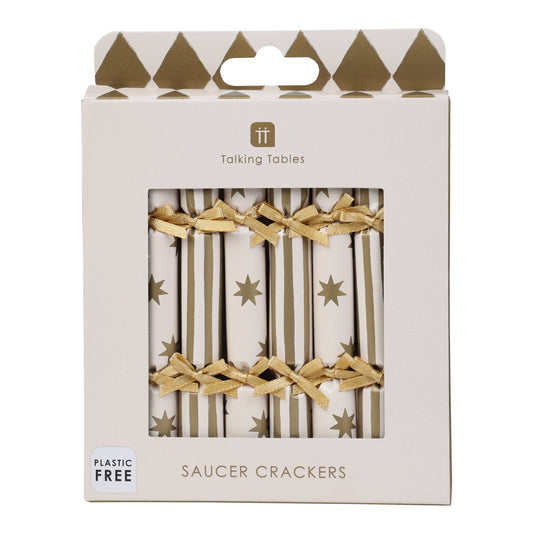 Gold Christmas Saucer Crackers