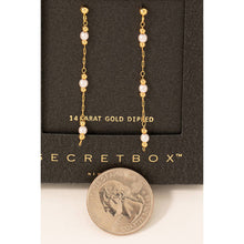 Load image into Gallery viewer, Secret Box Gold Dipped Pearl Beads Chain Dangle Earrings
