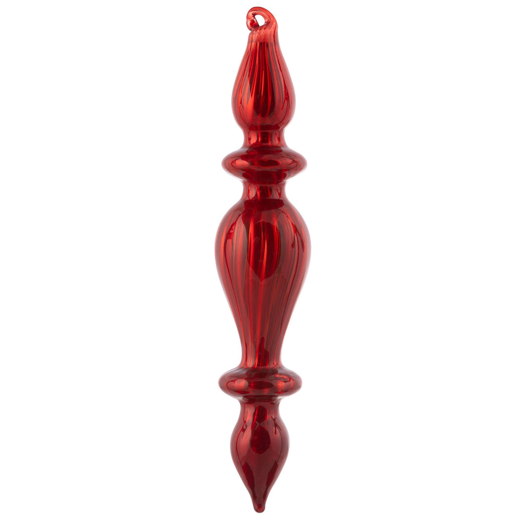 Shiny Fluted Ruby Ornament