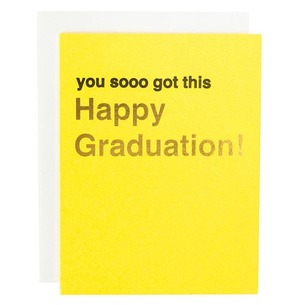 Yellow Happy Graduation Letterpress Card