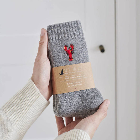 Lobster Coastal Wool Socks