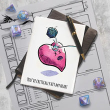 Load image into Gallery viewer, &quot;Critical Hit&quot; - D&amp;D Valentines, Love, Anniversary Card

