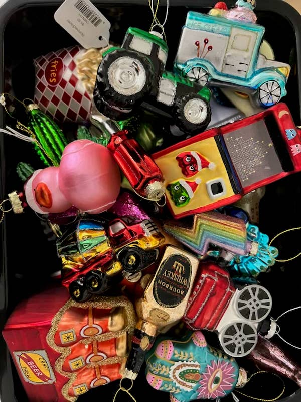 Glass Christmas Ornament Espresso Machine Funny