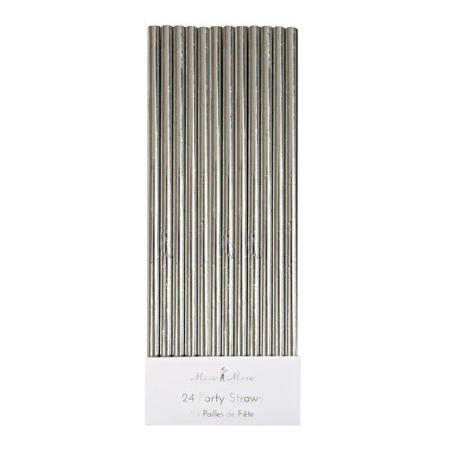 Meri Meri 45-1673 Silver Foil Straws S/24
