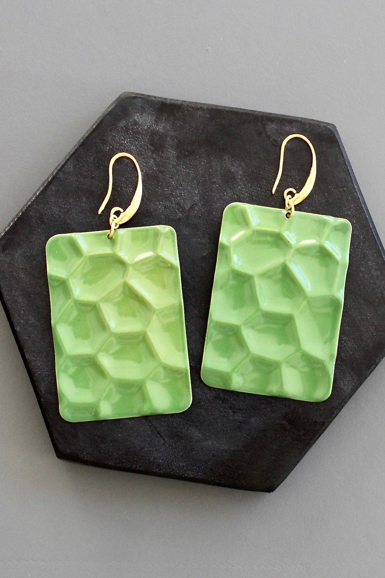 KYLE44 green enameled earrings