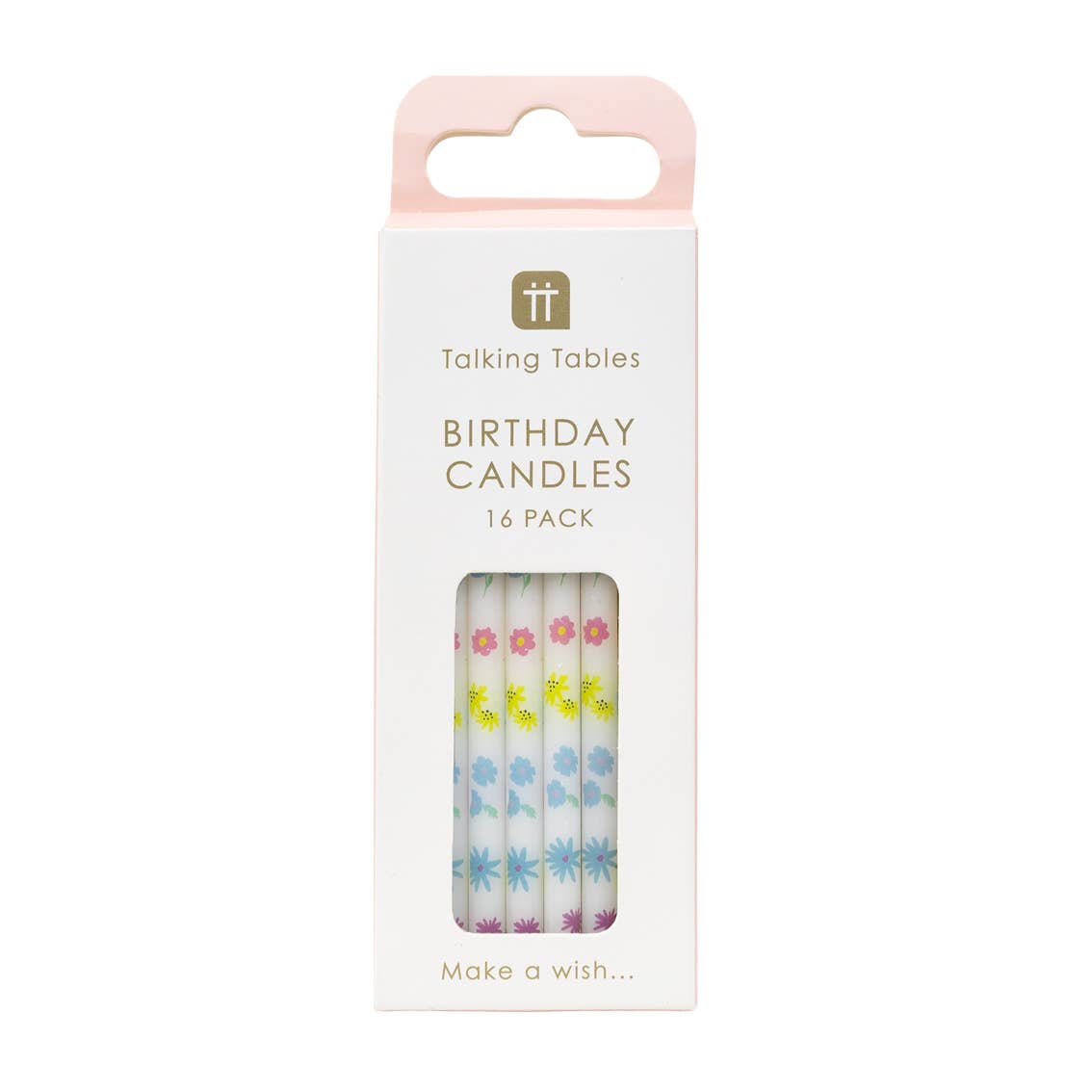 Pastel Floral Birthday Candles | 16 Pack | Cake Candle |