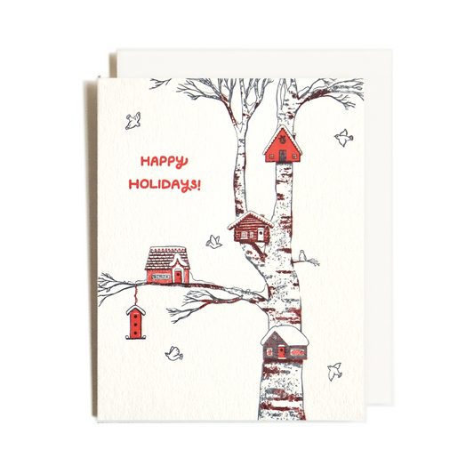 Birdhouse Holiday | Letterpress Card
