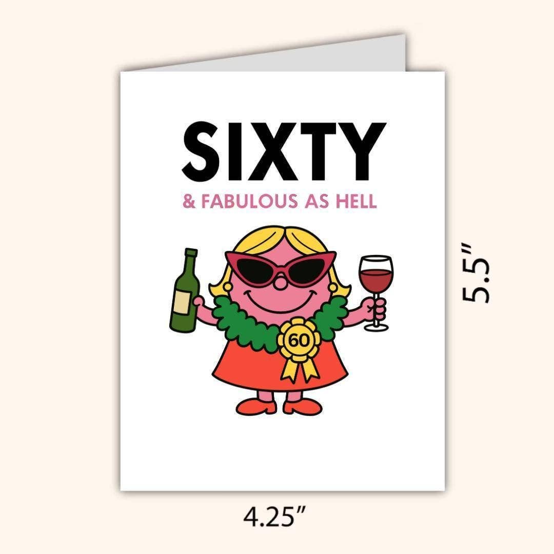 60TH BIRTHDAY CARD - Funny Prosecco Card for Women