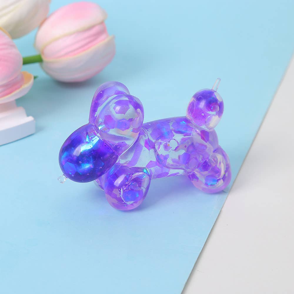 Sequin Balloon Dog Slow Rising Squishy Toy